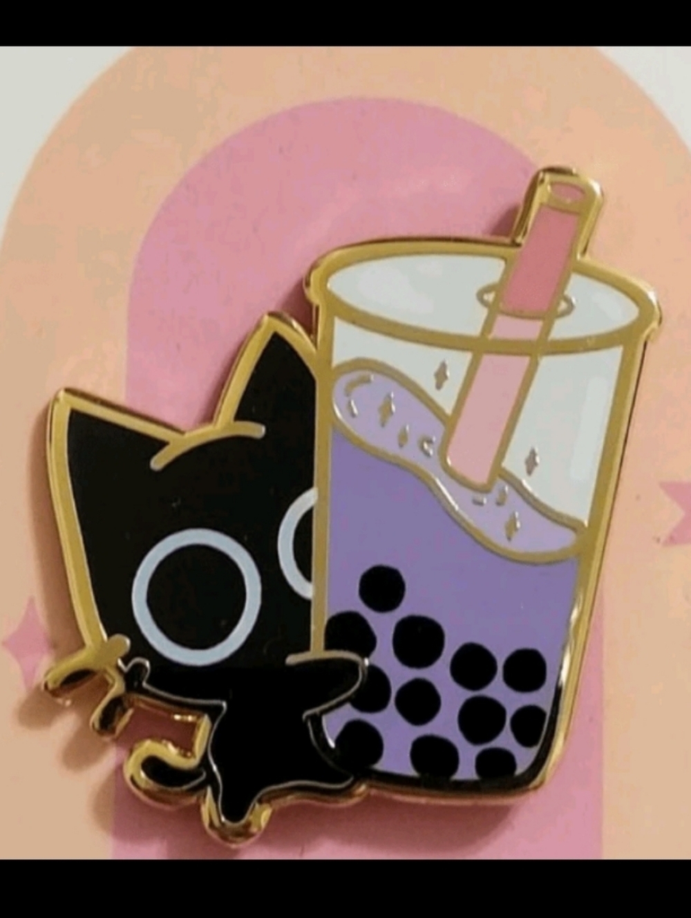 Black Cat Purple Juice Enamel Pin Brooch